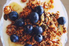 Granola-copos de avena